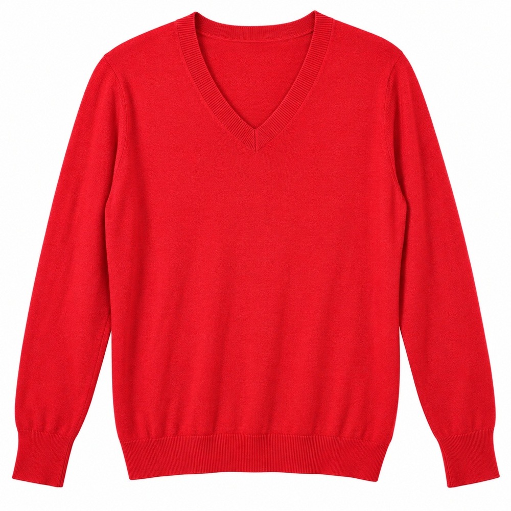 Worthington V-Neck Pullover Sweater Womens Large Red Excellent Classic Knit